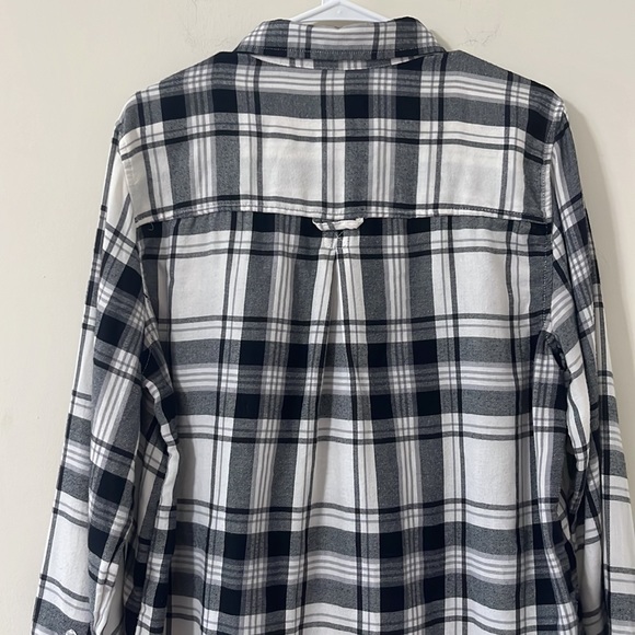 American Eagle Ahh-amazingly Soft Black White Buffalo Check Print Button Down XL - Picture 9 of 11